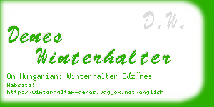 denes winterhalter business card